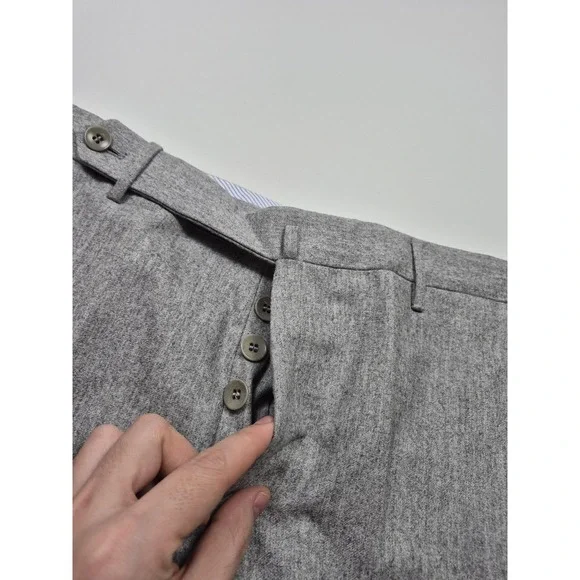Rota Pantaloni Pants Mens 32x28 Gray Wool Flat Front Cuffed Lined Italy 46